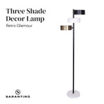 Sarantino Metal Floor Lamp with 3 Swirl Shades LMP-MLM-50523