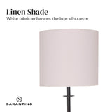 Sarantino Concrete & Metal Table Lamp with Off-White Linen Shade LMP-MLM-50598
