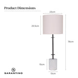 Sarantino Concrete & Metal Table Lamp with Off-White Linen Shade LMP-MLM-50598