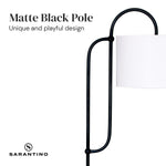 Sarantino Metal Floor Lamp with Marble Base & Off-White Shade LMP-MLM-50614