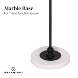 Sarantino Metal Floor Lamp with Marble Base & Off-White Shade LMP-MLM-50614