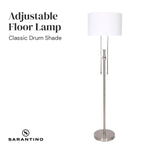 Sarantino Brushed Nickel Height-Adjustable Metal Floor Lamp LMP-MLM-50723