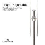 Sarantino Brushed Nickel Height-Adjustable Metal Floor Lamp LMP-MLM-50723