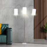 Sarantino 3-Light Metal Arc Floor Lamp - Nickel & Marble Finish LMP-MLM-50750