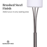 Sarantino 3-Light Metal Arc Floor Lamp - Nickel & Marble Finish LMP-MLM-50750