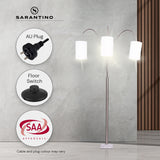 Sarantino 3-Light Metal Arc Floor Lamp - Nickel & Marble Finish LMP-MLM-50750