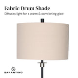 Sarantino Metal Floor Lamp with Cream Drum Shade LMP-MLM-50758-03