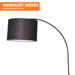 Sarantino Metal Arc Arm Floor Lamp Shade Black LMP-MLM-636