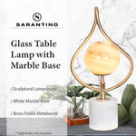 Sarantino Sculptural Orange Glass Table Lamp with White Marble Base LMP-MLM-6925