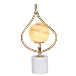 Sarantino Sculptural Orange Glass Table Lamp with White Marble Base LMP-MLM-6925