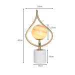 Sarantino Sculptural Orange Glass Table Lamp with White Marble Base LMP-MLM-6925