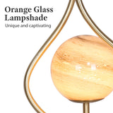 Sarantino Sculptural Orange Glass Table Lamp with White Marble Base LMP-MLM-6925