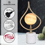 Sarantino Sculptural Orange Glass Table Lamp with White Marble Base LMP-MLM-6925