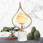 Sarantino Sculptural Orange Glass Table Lamp with White Marble Base LMP-MLM-6925