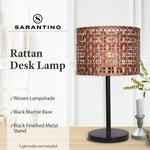 Sarantino Rattan Desk Lamp LMP-MLM-6979