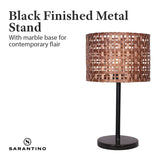 Sarantino Rattan Desk Lamp LMP-MLM-6979