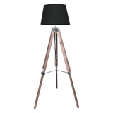 Sarantino Timber Tripod Floor Lamp Adjustable Height Taper Fabric LMP-MLM-709