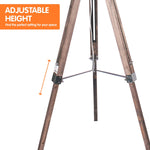 Sarantino Timber Tripod Floor Lamp Adjustable Height Taper Fabric LMP-MLM-709