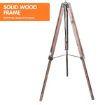 Sarantino Timber Tripod Floor Lamp Adjustable Height Taper Fabric LMP-MLM-709