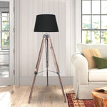 Sarantino Timber Tripod Floor Lamp Adjustable Height Taper Fabric LMP-MLM-709