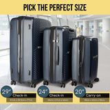 Olympus Astra 24in Lightweight Hard Shell Suitcase - Aegean Blue LUG-901-24-BU