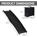 Furtastic 152cm Portable Dog Pet Ramp - Black PTS-EJE-DF-BK