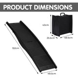 Furtastic 152cm Portable Dog Pet Ramp - Black PTS-EJE-DF-BK