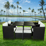 9 Piece PE Rattan Garden Patio Outdoor Dining Set Black RTA-ASA-9PC-BK