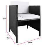 9 Piece PE Rattan Garden Patio Outdoor Dining Set Black RTA-ASA-9PC-BK