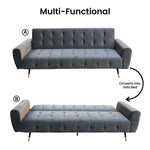 Ava Tufted Velvet Sofa Bed by Sarantino - Dark Grey SOFA-6001-VEL-DGY