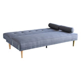 Sarantino 3 Seater Linen Sofa Bed Couch with Pillows - Dark Grey SOFA-6101-LNN-DGR