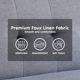 Sarantino 3 Seater Linen Sofa Bed Couch with Pillows - Dark Grey SOFA-6101-LNN-DGR