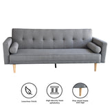 Sarantino 3 Seater Linen Sofa Bed Couch with Pillows - Light Grey SOFA-6101-LNN-LGR