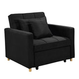 Suri 3-in-1 Convertible Lounge Chair Bed by Sarantino - Black SOFA-YGG-7001-LNN-BLK