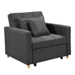 Suri 3-in-1 Convertible Lounge Chair Bed by Sarantino - Dark Grey SOFA-YGG-7001-LNN-DGY