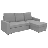 Sarantino 3-Seater Corner Sofa Bed Lounge Storage Chaise Couch L.Grey SOFA-8712-LNN-LGY