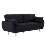 Sarantino 3 Seater Modular Linen Fabric Sofa Bed Couch Futon - Black SOFA-M1910-LNN-BK