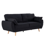 Sarantino 3 Seater Modular Linen Fabric Sofa Bed Couch Futon - Black SOFA-M1910-LNN-BK