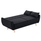 Sarantino 3 Seater Modular Linen Fabric Sofa Bed Couch Futon - Black SOFA-M1910-LNN-BK