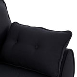 Sarantino 3 Seater Modular Linen Fabric Sofa Bed Couch Futon - Black SOFA-M1910-LNN-BK