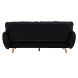 Sarantino 3 Seater Modular Linen Fabric Sofa Bed Couch Futon - Black SOFA-M1910-LNN-BK