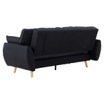 Sarantino 3 Seater Modular Linen Fabric Sofa Bed Couch Futon - Black SOFA-M1910-LNN-BK