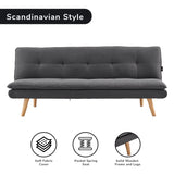 Sarantino 3 Seater Linen Sofa Bed Couch Lounge Futon - Dark Grey SOFA-M2490-LNN-DGY