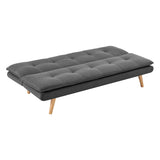 Sarantino 3 Seater Linen Sofa Bed Couch Lounge Futon - Dark Grey SOFA-M2490-LNN-DGY