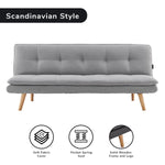 Sarantino 3 Seater Linen Couch Sofa Bed Lounge Futon - Light Grey SOFA-M2490-LNN-LGY