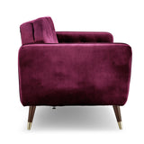 Sarantino Faux Velvet Tufted Sofa Bed Couch Futon - Burgundy SOFA-M2540-SUE-BNY