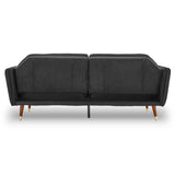 Sarantino Faux Velvet Tufted Sofa Bed Couch Futon - Black SOFA-M2540-SUE-BK