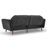 Sarantino Faux Velvet Tufted Sofa Bed Couch Futon - Black SOFA-M2540-SUE-BK