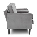 Sarantino Faux Velvet Sofa Bed Couch Furniture Lounge Suite Seat Grey SOFA-M2810-SUE-GRY