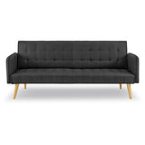 Sarantino 3 Seater Modular Linen Fabric Sofa Bed Couch - Black SOFA-M2840-LNN-BK